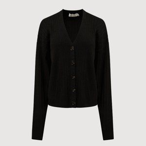 NWT RACHEL PARCELL Black Oversized Cardigan